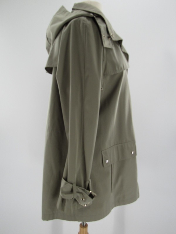 Calvin Klein L Mushroom Brown Hooded Swing Light Coat Spring Fall Jacket gallery