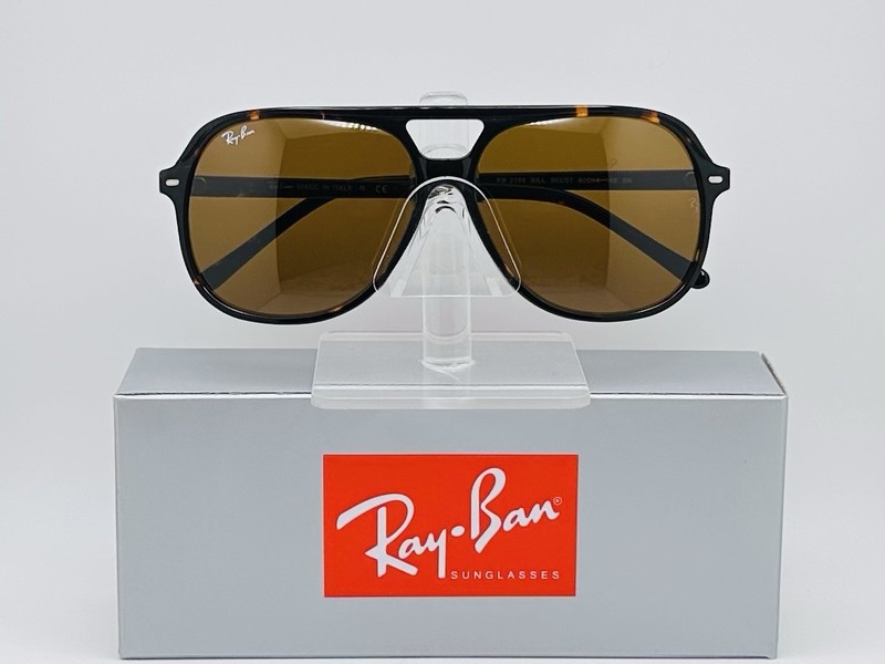 Ray Ban Bill RB2198 60mm Unisex Pilot Sunglasses – Havana Frame / Brown Lens