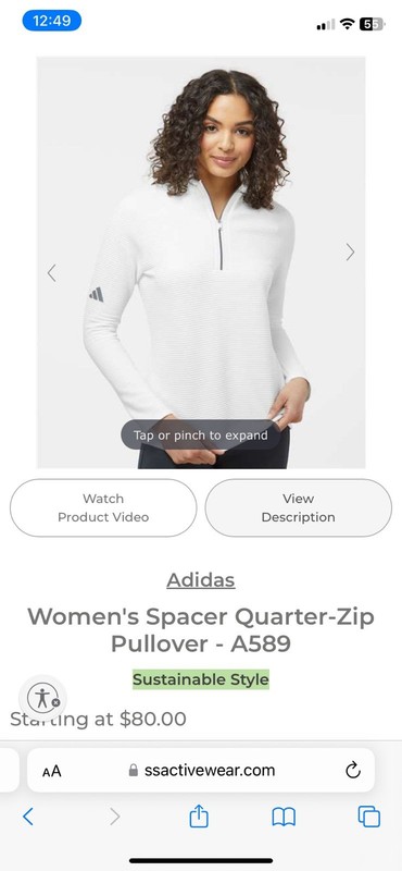 Adidas Women’s Spacer Quarter-zip Pullover Size SMALL