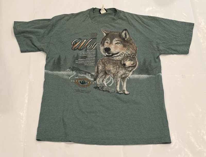 Vintage Signal Sports USA 90s North American Gray Wolf Wildlife Outdoor Size XL