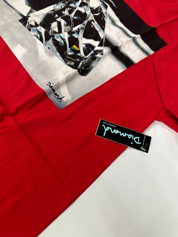 Diamond Supply Co T Shirt Size Large Red Brilliant Glass Short Sleeve Pullover gallery