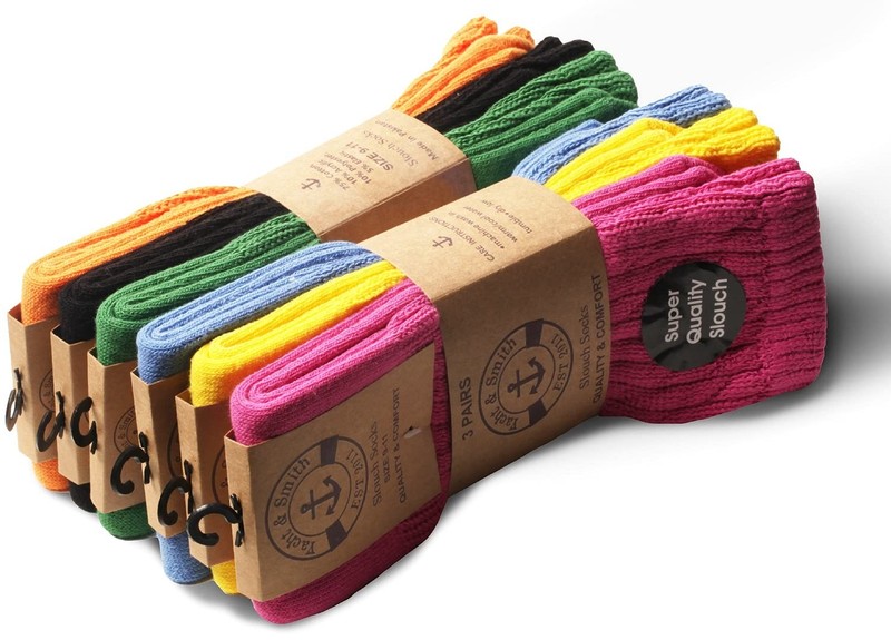 Yacht & Smith 6 Pairs Womens Cotton Slouch Socks, Womens Knee High Boot Socks gallery