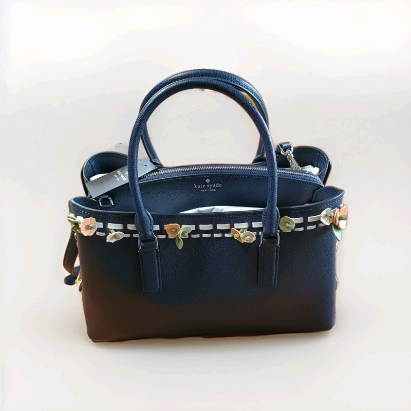 KATE SPADE THOMPSON STREET FLORAL WHIPSTITCH MED SATCHEL FACTORY WRAP KP016 NWT