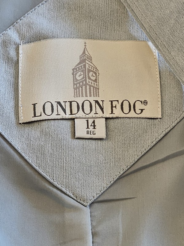 London Fog Raincoat, The Balmacaan, Style# 001270 455; Size 14; gray blue; NWT gallery