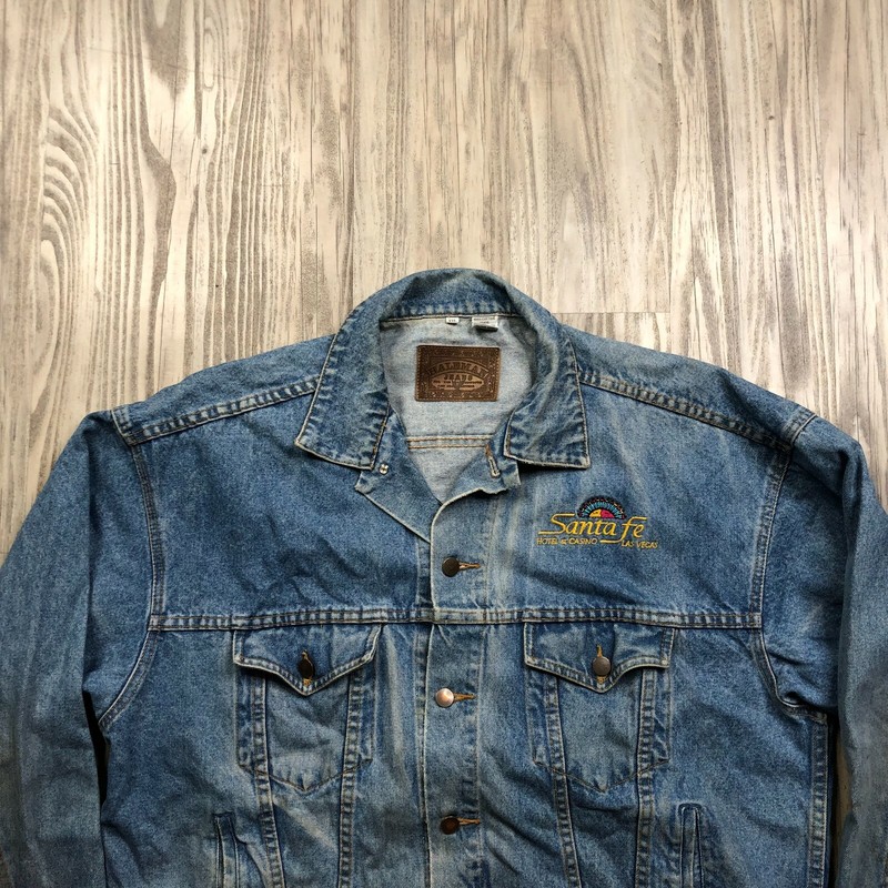 Vintage Official Las Vegas LV Santa Fe Hotel Casino Denim Jacket Men XXL 2XL🔥MF gallery