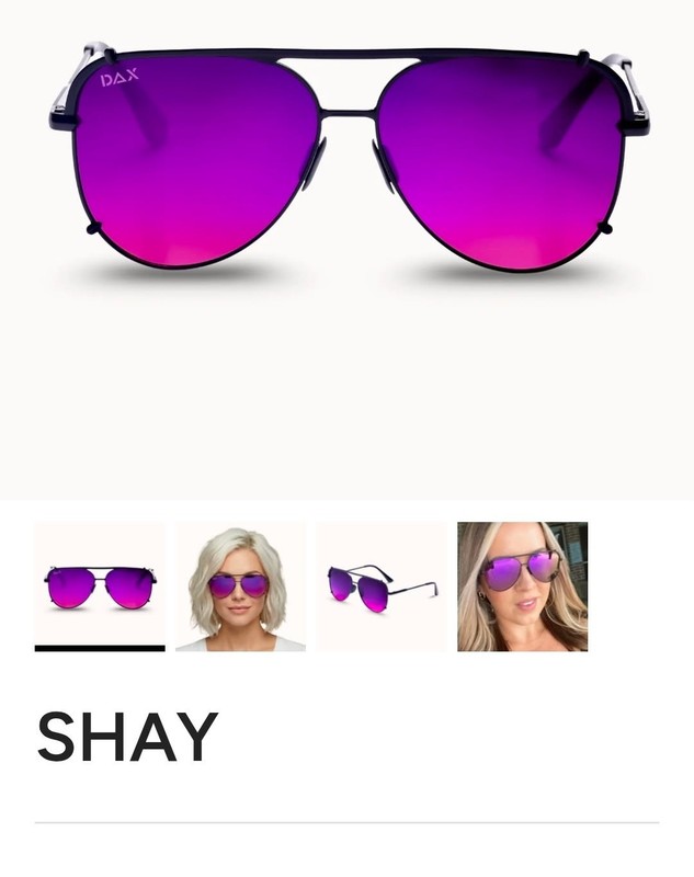 DAX Eyewear SHAY Purple Ombré Polarized Large Hair Friendly Aviator Sunglasses