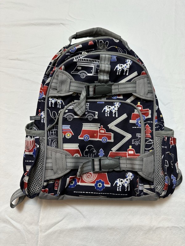 PBK Pottery Barn Kids Mini Preschool Toddler Firetruck Blue Mackenzie Backpack