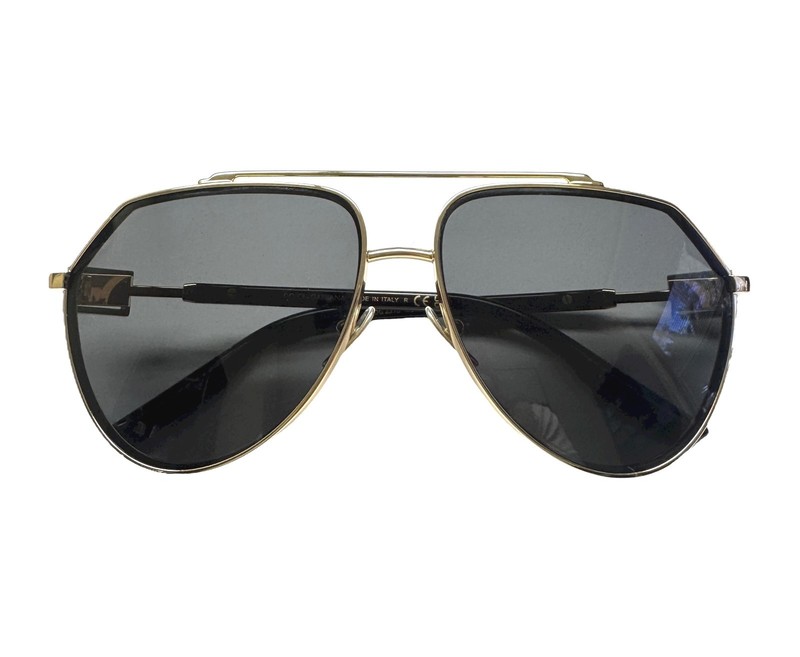 Dolce Gabbana Aviator Sunglasses Shiny Gold Plaque DG 2315 02/87 with Case gallery