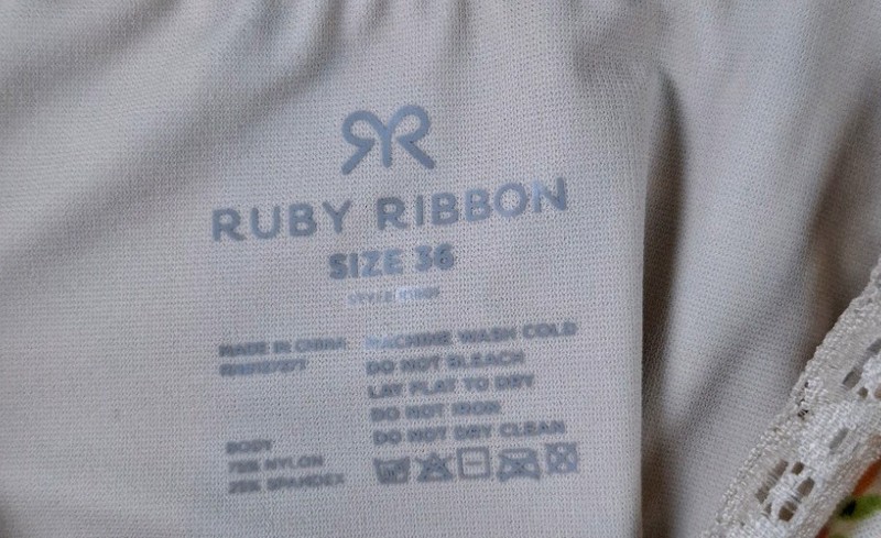 Ruby Ribbon Heritage Lace Floral Demiette Size 36 Stretch adjustable Comfort gallery
