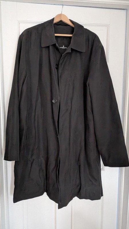EUC London Fog Men’s 2-in-1 Trench Overcoat Removable Liner Black, Size 44R