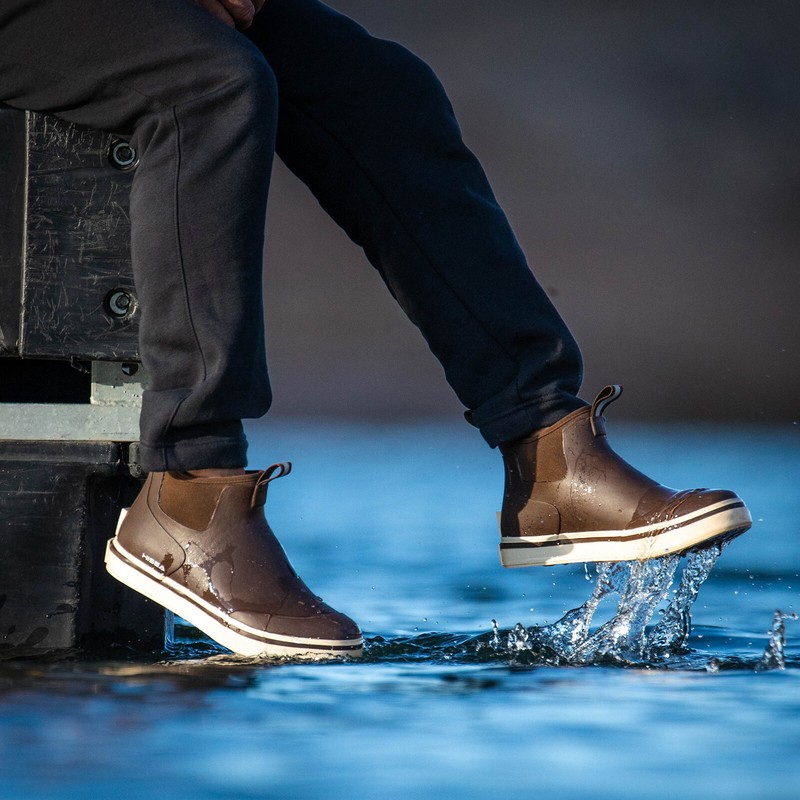 HISEA Men's Fishing Deck Boot Waterproof Sailing Garden Mud Work Ankle Rain Boot gallery