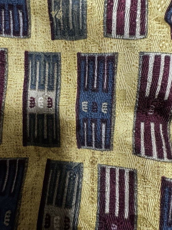 XMI Silk Tie 60x3.75 EXCELLENT Gold HANDMADE IN USA gallery