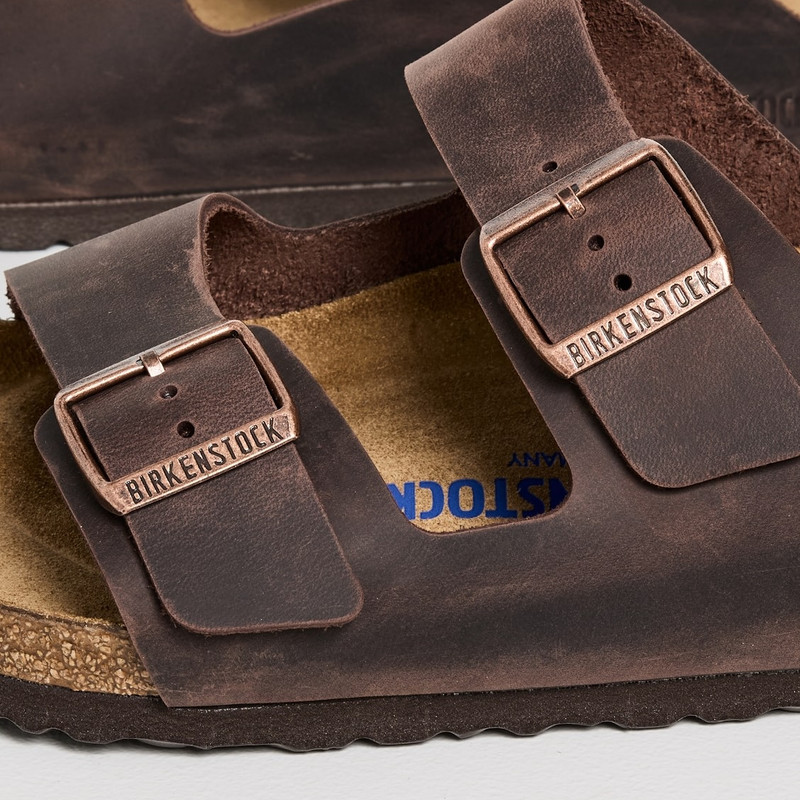 NWB Birkenstock Arizona Oiled Leather Habana Sandals Soft Footbed Shoes US 6-12 gallery