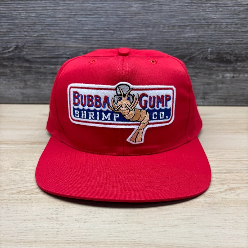 Vintage Bubba Gump Shrimp Co Hat Cap Snap Back Red Forrest Gump Movie Adjustable