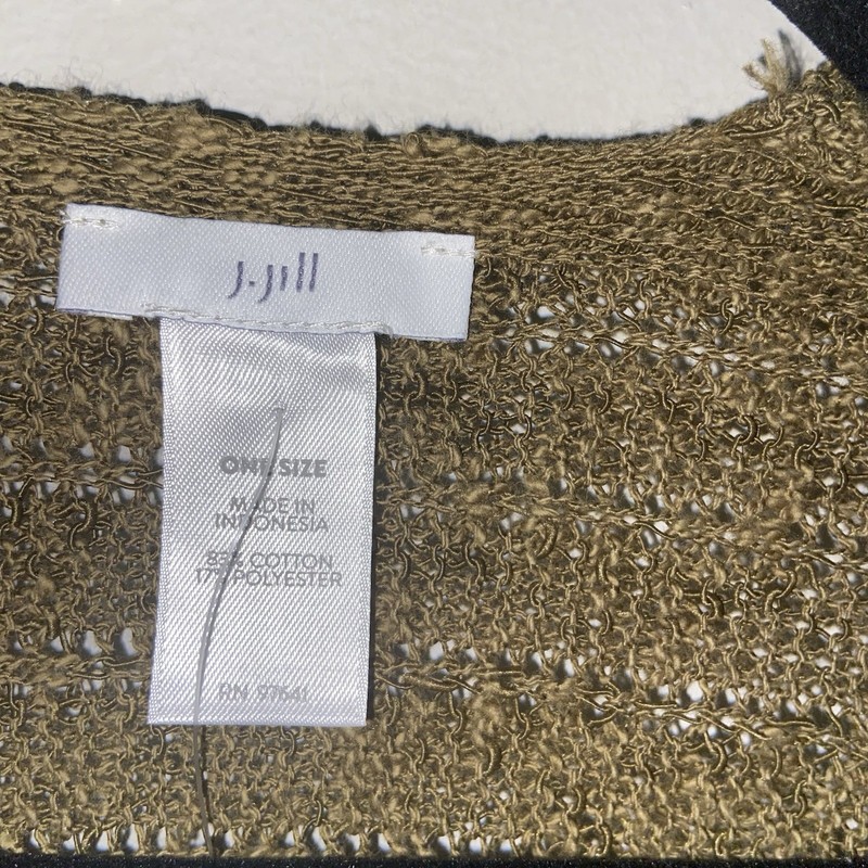 J. Jill Poncho One Size Chunky Knit Sweater Oversized Lagenlook Olive Oil NWT gallery