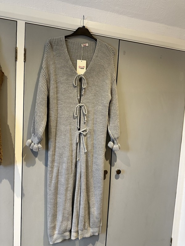 GOOSE ISLAND GREY LONGLINE CARDIGAN ONE SIZE UP TOSIZE 16 BRAND NEW WITH LABELS