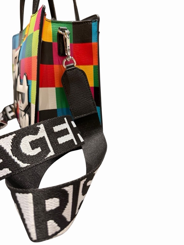KARL LAGERFELD PARIS Small Multicolor Checkered Choupette Satchel Zip Strap gallery