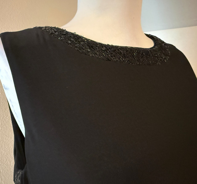 CHAPS Womens Black Evening Occasion Sequin Detail Dress - Sz Medium gallery