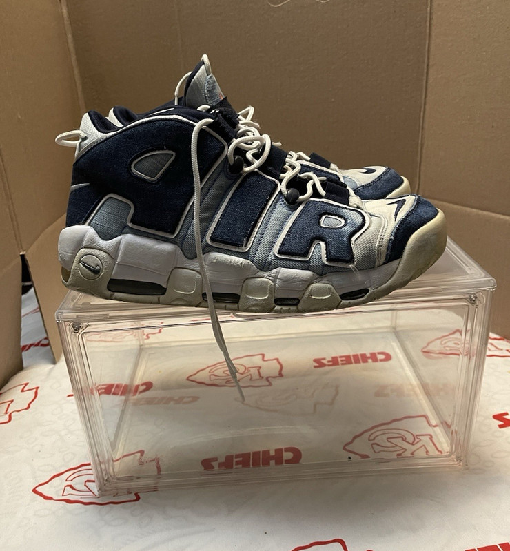 Nike Air More Uptempo Blue White Mid Top Men’s Lace Up Athletic Sneaker