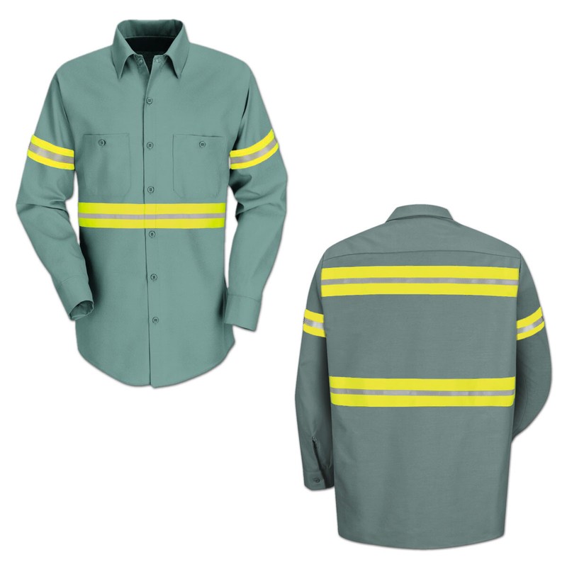 Red Kap Enhanced Visibility Hi Vis Reflective Work Towing Uniform Shirts LS gallery