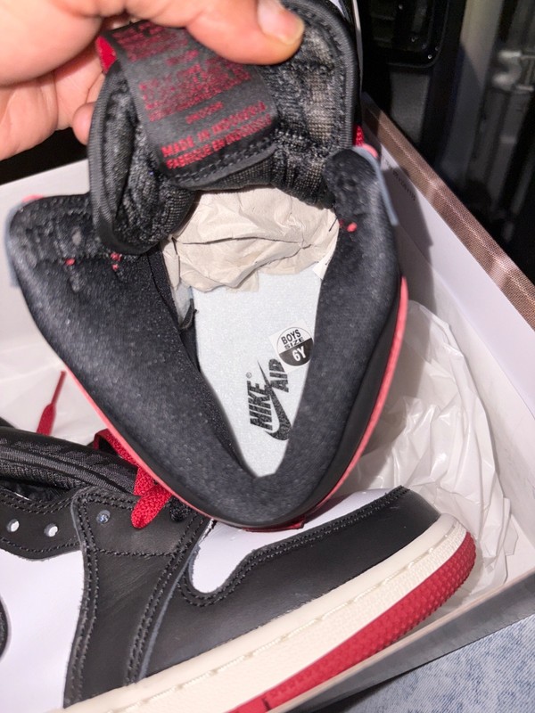 Size 6Y Air Jordan 1 Retro OG High Black Toe Reimagined gallery