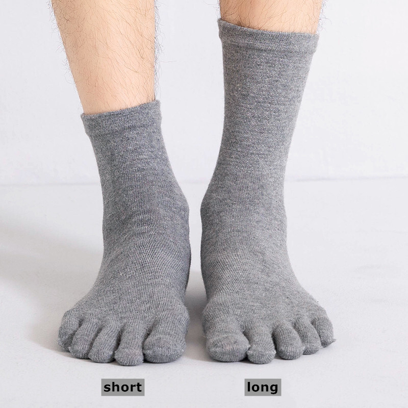 5Pack 100% Cotton Five Finger Toe Crew Ankle Solid Athletic Sport Men Socks 7-11 gallery