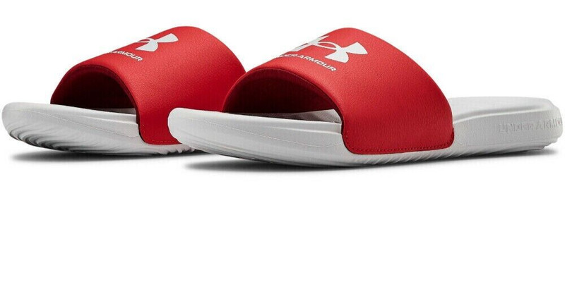 Under Armour UA Ansa Fixed Strap Slides Men’s 7 Gray/Red Comfort Sandals New gallery