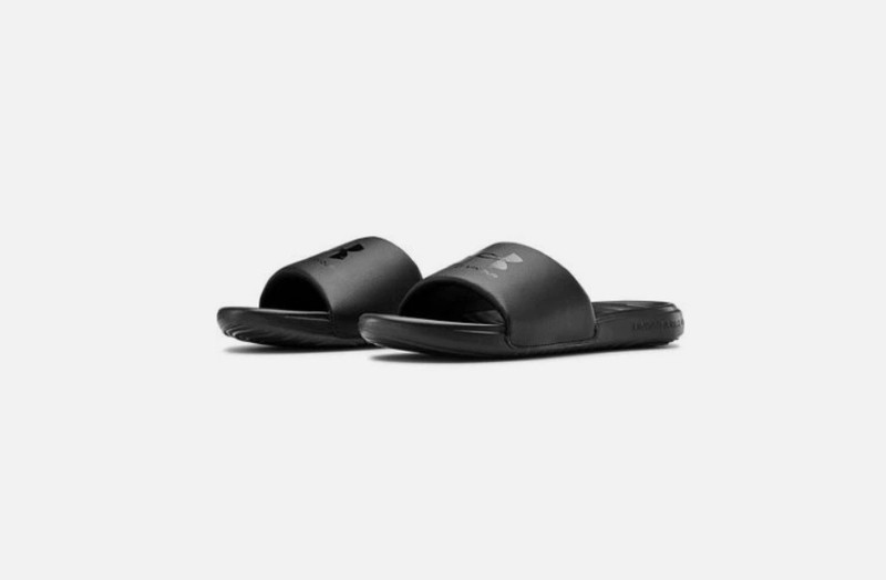 NEW Under Armour Men’s Ansa Fix Slide BLACK Sandal 3023761-003 13