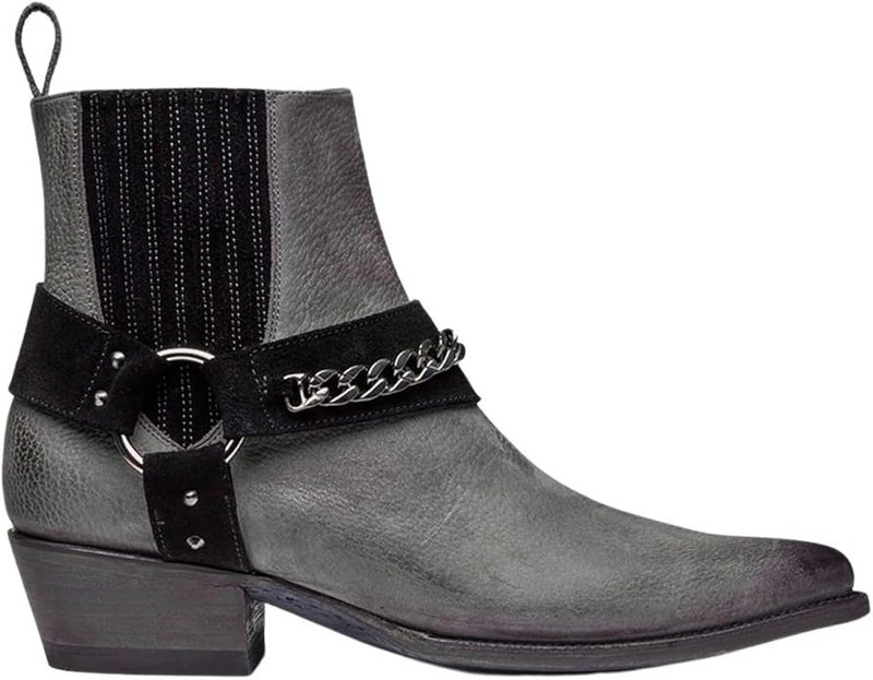 Mezcalero® Men’s 9 M Timothy Leather Ankle Western Boots in Grey – $445