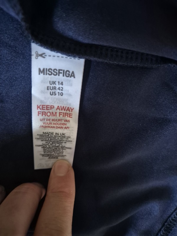 New Look Missfiga Midi Dress Belt Bat Wing Short Sleeved Cross Over UK 14 BNWT gallery