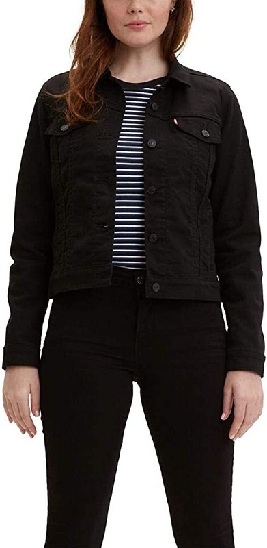 Levi’s Women’s Original Trucker Jacket, Black and Black Size 1X (6675)2