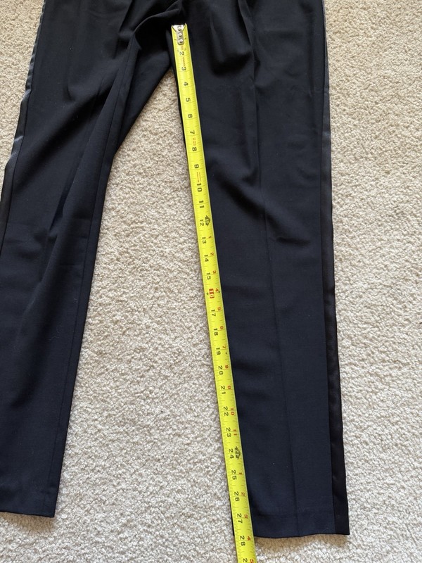 ASOS Womens Black Tailored Tuxedo Pants Size US 2 UK 6 Satin Trim Pleated Waist gallery