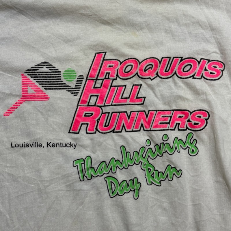 Screen Stars Best Thanksgiving Day Run Long Sleeve Tee L Neon Louisville KY USA gallery