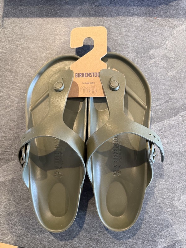 Birkenstock EVA sandals, Gizeh, Khaki green, size 45, NWT