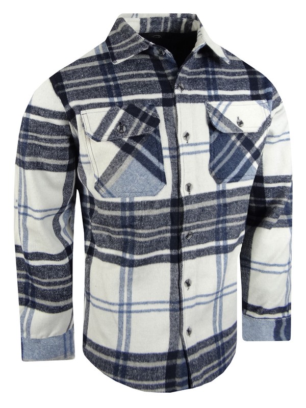 Mens Plaid Flannel Shirt Soft Cotton Big Checker Pattern Chest Pocket Casual gallery