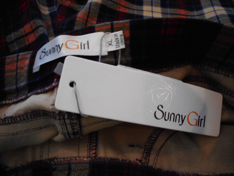 NWT Sunny Girl Slow and Edgy Wins the Race Plaid Pants Sz XL L M Read measure gallery
