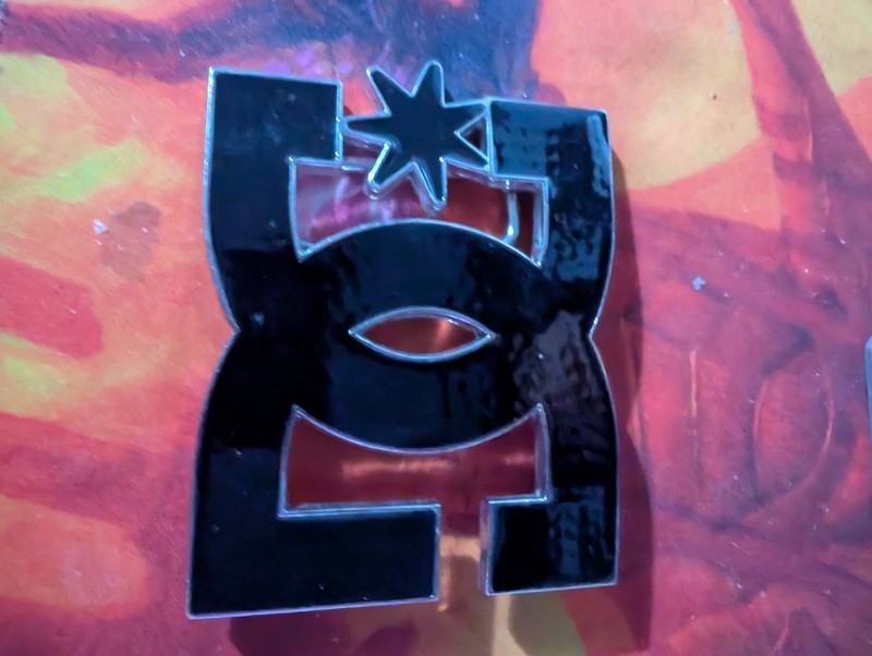 Black Dc Shoes Belt Buckle Logo Metal Y2k Style
