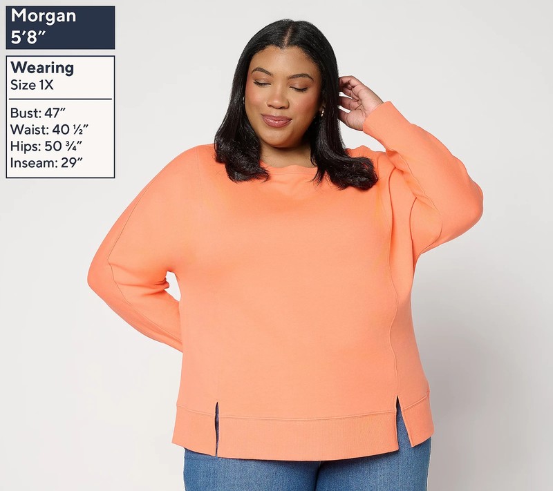 Belle by Kim Gravel French Terry Topstitched Double Vent Top NWT A719619 gallery