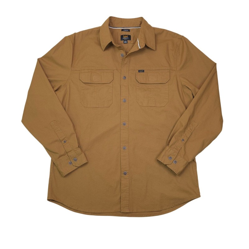 Lee Premium Select Classic Fit Stretch Long Sleeve Button-Up Shirt Tobacco Large