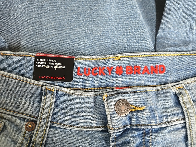 NWT: Men's Lucky Brand 410 Athletic Straight Jeans - Light Wash - 32x30 or 34x30 gallery