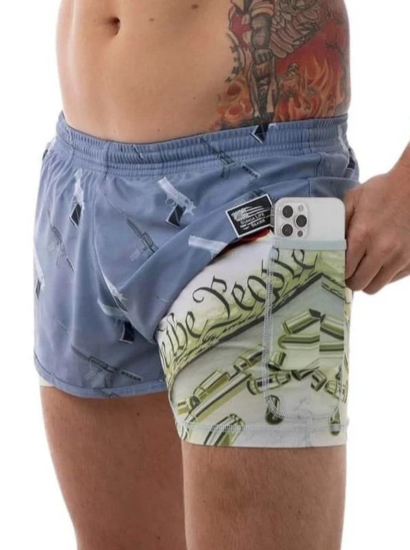 NEW Sunga Life Gun Metal Grey Silkies Shorts Mens Medium 2nd Amendment