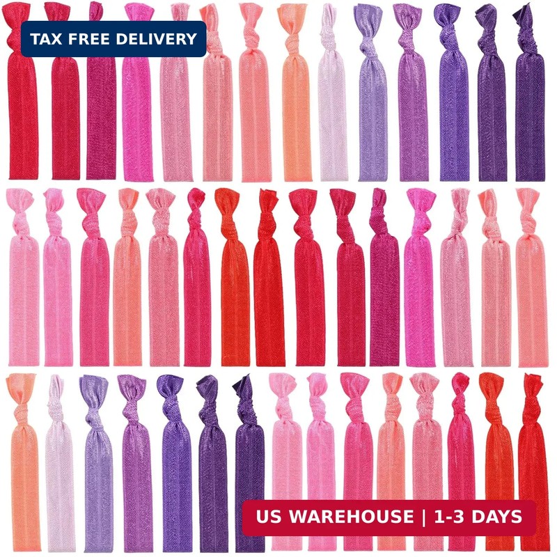 79style 120pcs Elastic Fabric Hair Ties Ribbon Hair Ties Knot Knotted Ponytail H