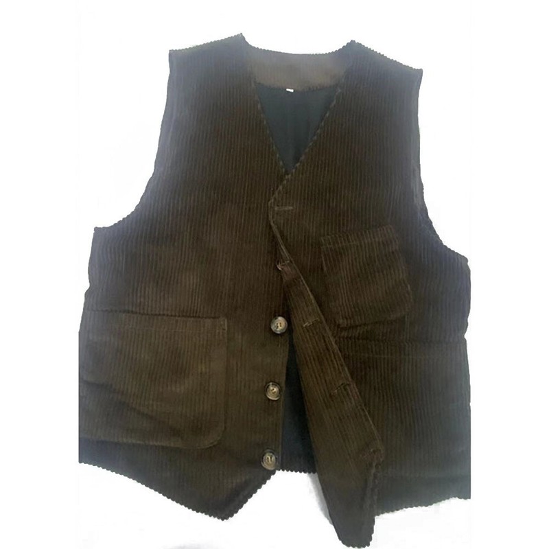 Men Single-breasted Corduroy Blazer Vest Coat Sleeveless Bussiness Waistcoat=SML gallery