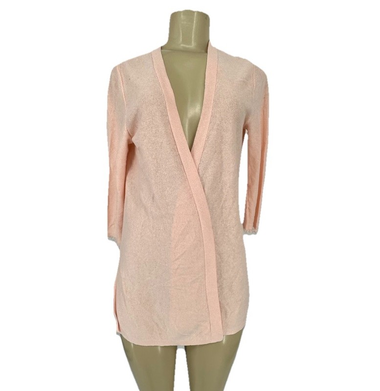 J. Jill XS Women Open Front Cardigan Sweater Linen Blend Half Sleeve 21-7