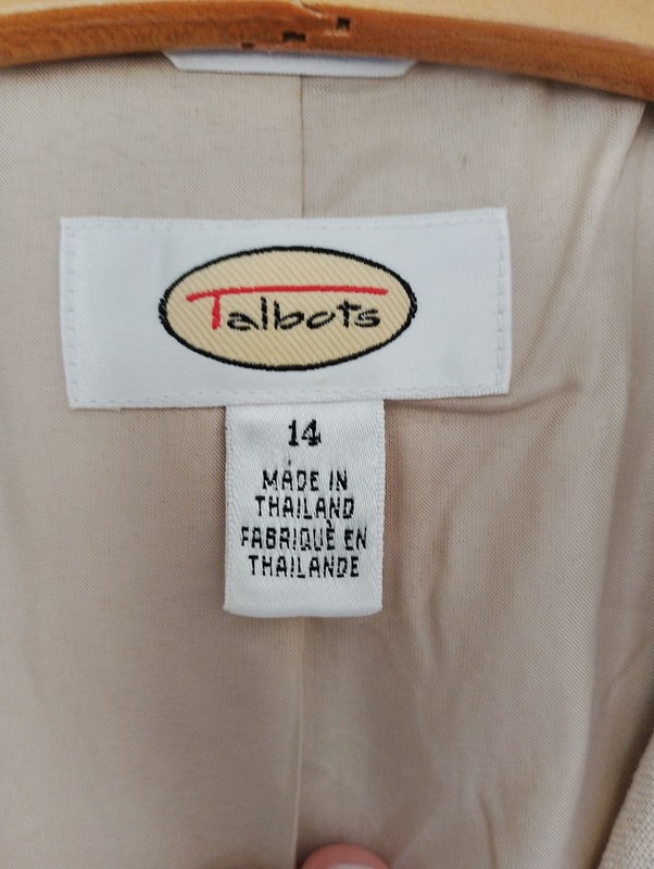 Talbots Irish Linen Womens Jacket Short Sleeve 14UK Natural Minimal Neutral gallery