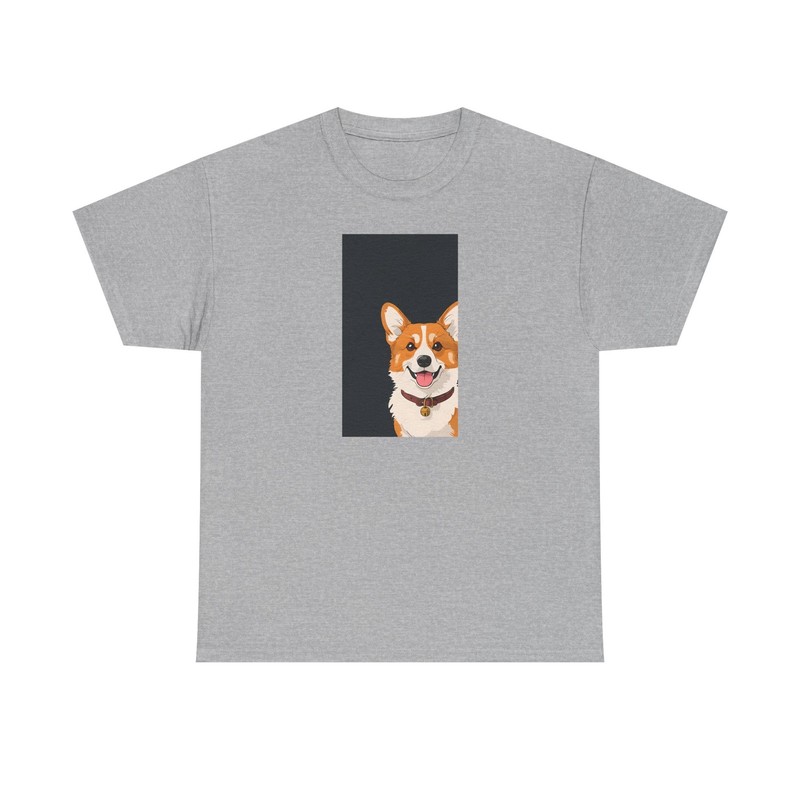 Smiling Corgi Portrait Tee | Vertical Dog Art, Cute Pet Shirt
