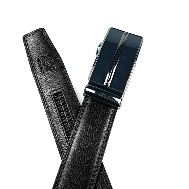 Genuine Real Leather Mens Ratchet Belt Belts For Men Adjustable Automatic Buckle gallery