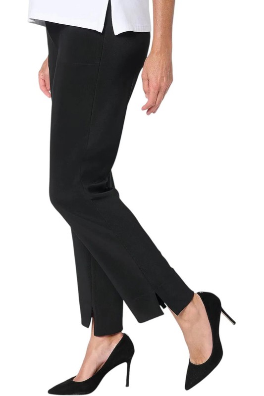 Women with Control Euro Knit Straight Leg Ankle Pants Black