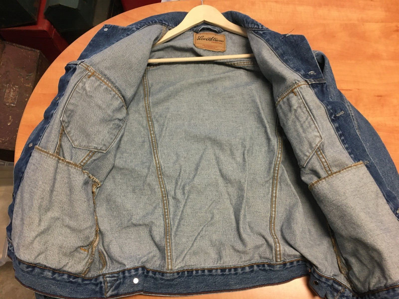 Levi Strauss Signature Denim Jean Jacket Trucker Large Size L gallery