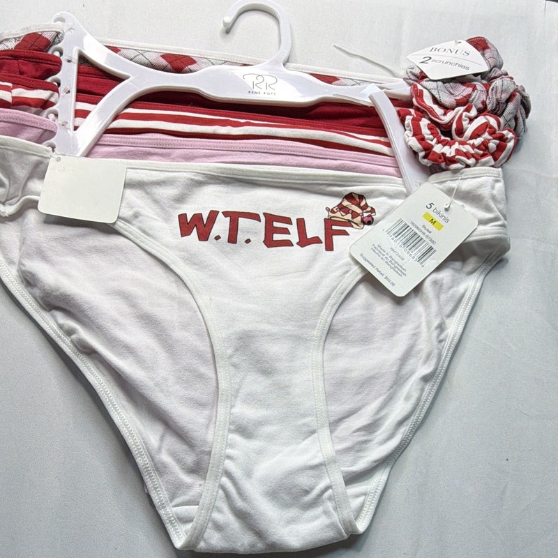 Rue21 Women’s Bikini Panties 5 Pack M White/Red/Pink Striped MPN 16206SH5-S730C